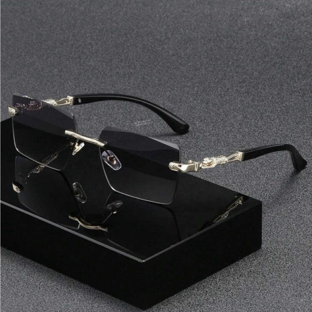 Stylish Black Rimless Sunglasses Unisex